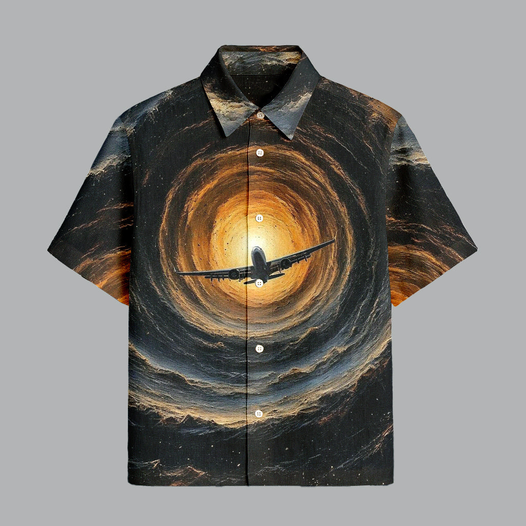 Black Printed Half Sleeve Shirt