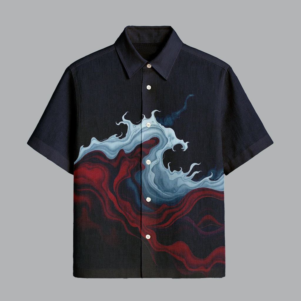 Black Printed Half Sleeve Shirt