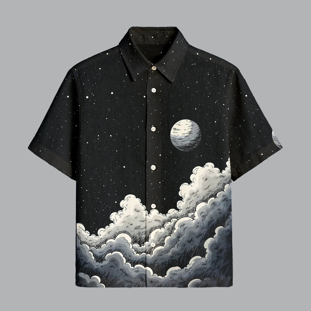 Black Printed Half Sleeve Shirt