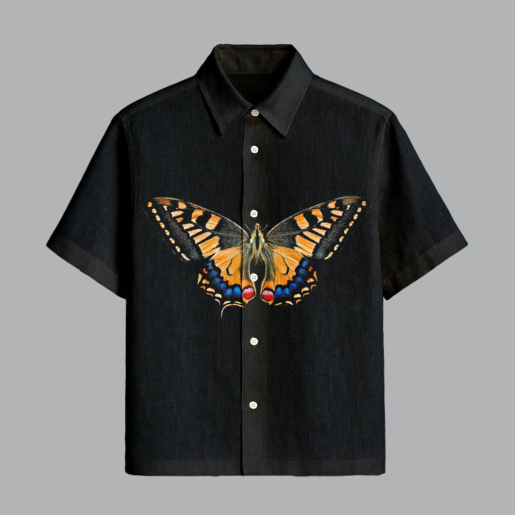 Black Printed Half Sleeve Shirt