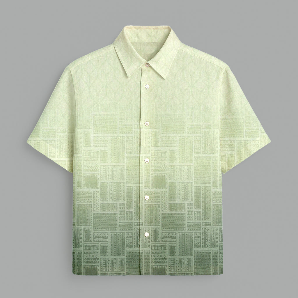 Green Block  Printed Half Sleeve Shirt