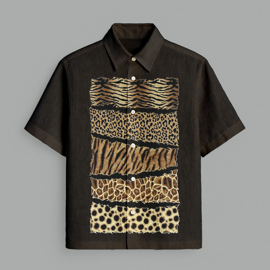 Black Printed Half Sleeve Shirt