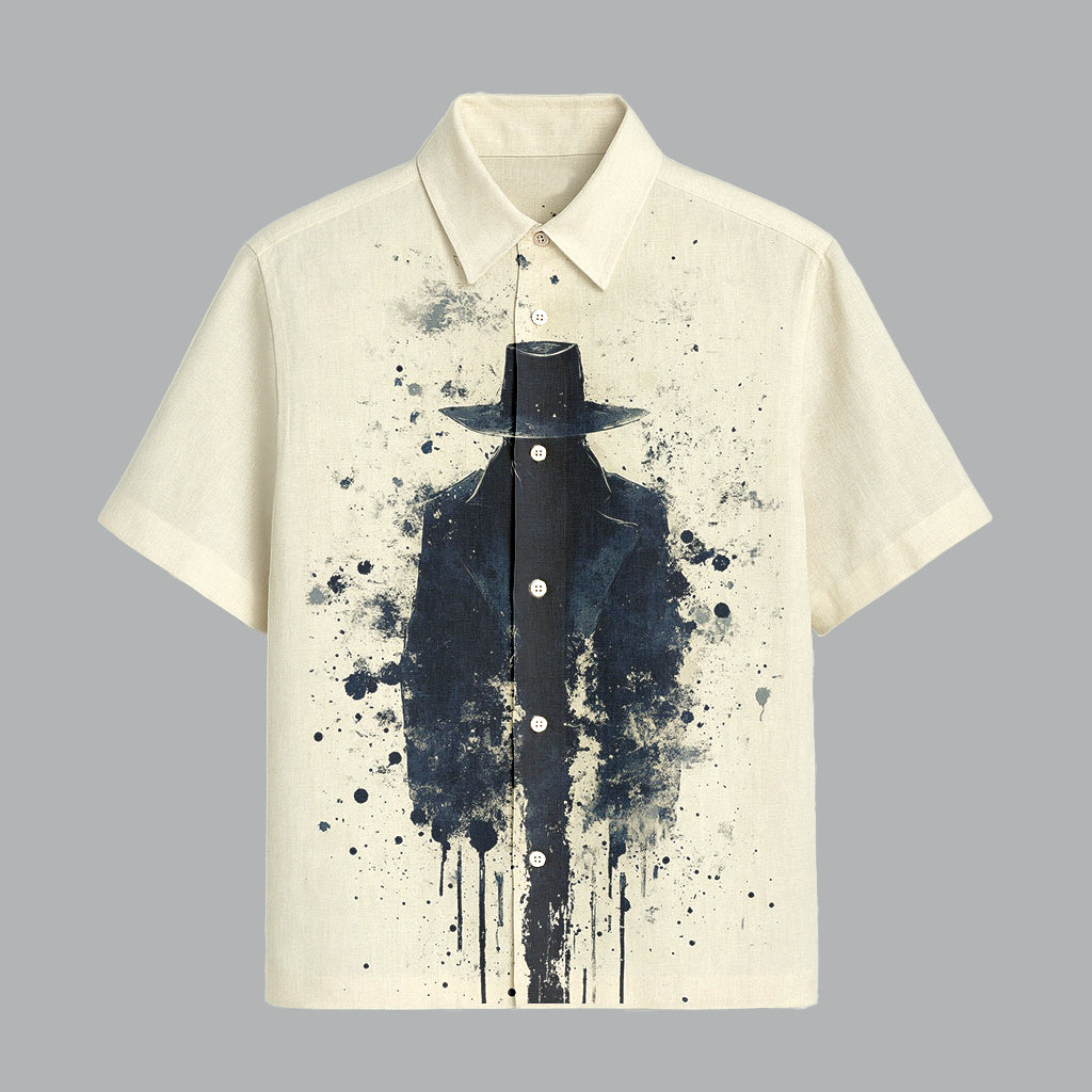 Cream Printed Half Sleeve Shirt