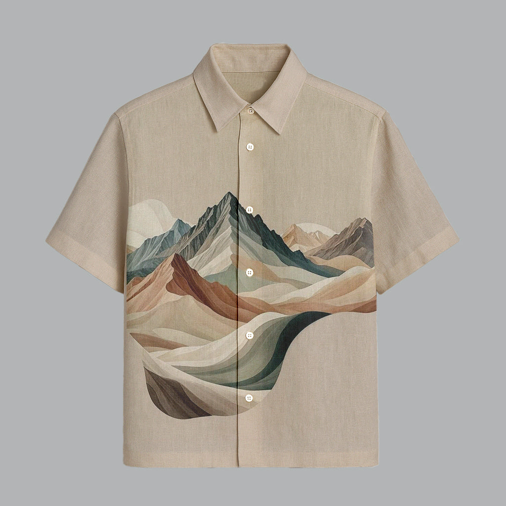 Brown Printed Half Sleeve Shirt