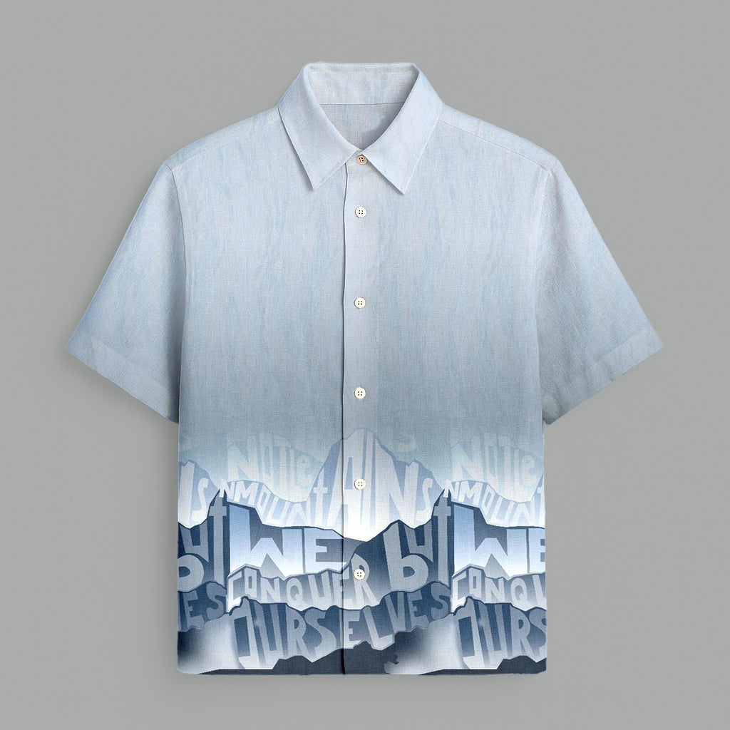 Sky Blue Printed Half Sleeve Shirt